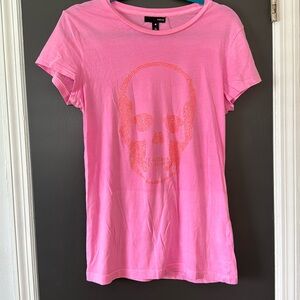 Aqua pink crystal skull T-shirt size M
